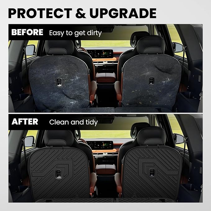 Lasfit Kick Mats for Kia Telluride 2027 7-Seat (Not Fit 8-Seat), 2nd Row Captain Chair Seat Back Cover Protectors, TPE Waterproof All-Weather Rear Backrest Liner