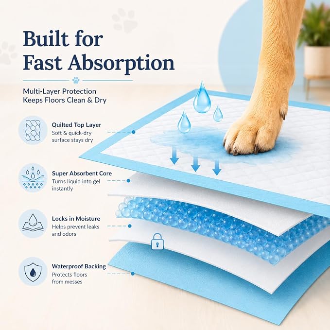 Boscute Super Absorbent & Leak-Proof Jumbo Size 36"x36" Pet Training Dog Pee Pads, Thicken Quick Dry Disposable Puppy Pee Pads, Potty Training Pads for Dogs Cats, Rabbits