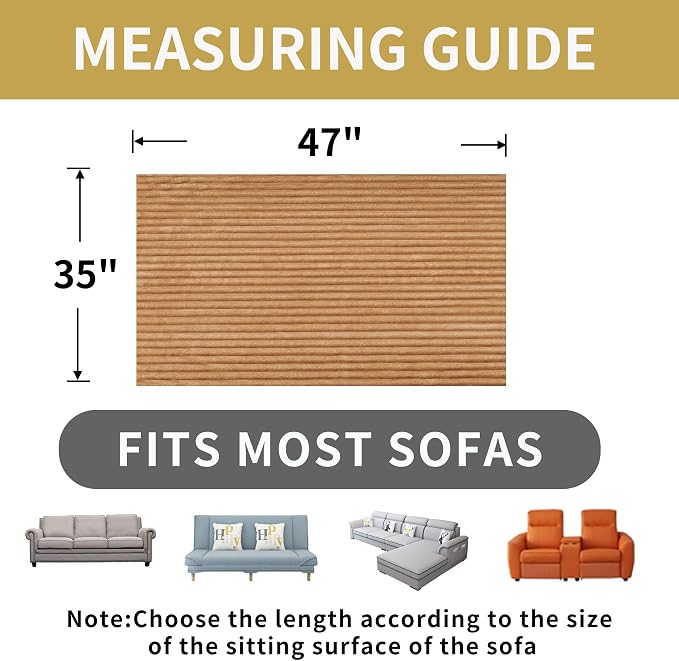 HAOMAIJIA Waterproof Couch Cover for Dogs Washable,Faux Fur Pet Couch Covers for Sofa,Soft Dog Bed Cover Non-Slip Couch Covers for 3 Cushion Couch Sofa Pet Friendly (Khaki, 35" x 47" 1 Pack)