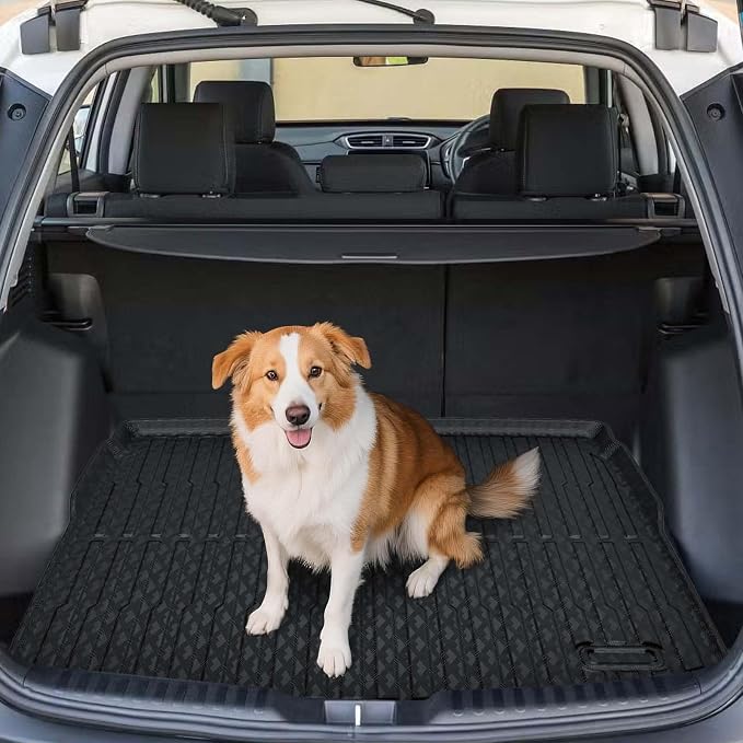 KUST Trunk Cargo Mat for Honda CR-V 2017-2022 (Upper Deck Position) (No Hybrid), All Weather Rear Cargo Liner for CRV Accessories Car Mat Cover TPE Rubber Raised Edge