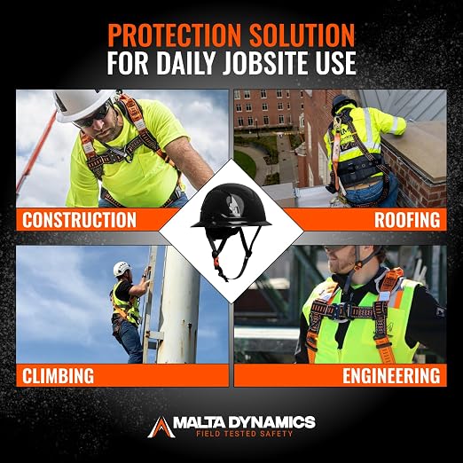 Razorback Elite MAXX - Safety Harness and Fall Protection Kit with Sewn in Lumbar Support Belt and Built-in Rescue Handles for Fall Arrest, OSHA & ANSI Compliant (Small-Medium)