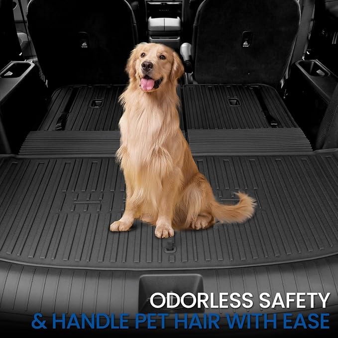 Cargo Liner Backrest Mats for 2027 Kia Telluride 7&8 Seats Gas Only, All Weather TPE Cargo Trunk Mat Seat Back Protectors Accessories