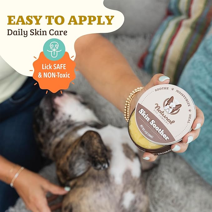 Natural Dog Company Skin Soother Balm, Protects from Hot Spots, Itching and Irritation Relief, Allergy Dog Lotion, Dog Moisturizer & Rash Cream with Coconut Oil & Vitamin E for Pets, 4 oz Tin