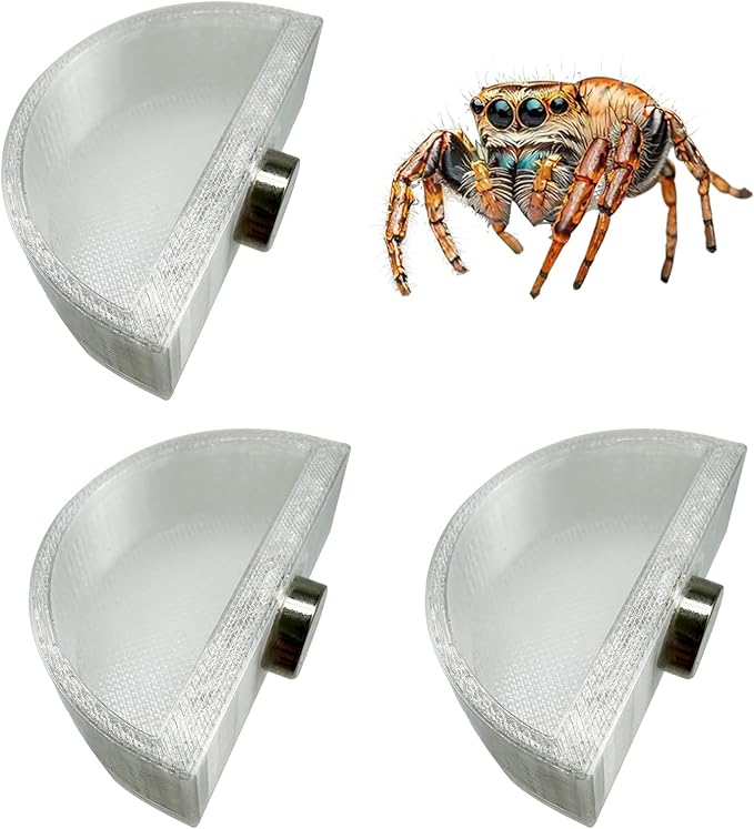 3 PCS Jumping Spider Feeding Dish, Tiny Food Dishes Water Dish for Jumping Spider, Tarantula and Other Small Pets, Half Round