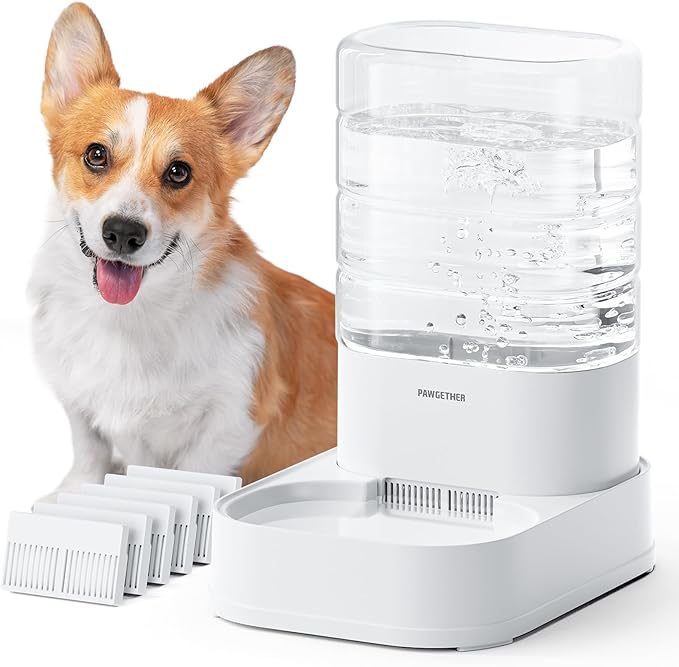 Distributeur d'eau pour chien et chat automatique par gravité 3,78 L avec 6 filtres