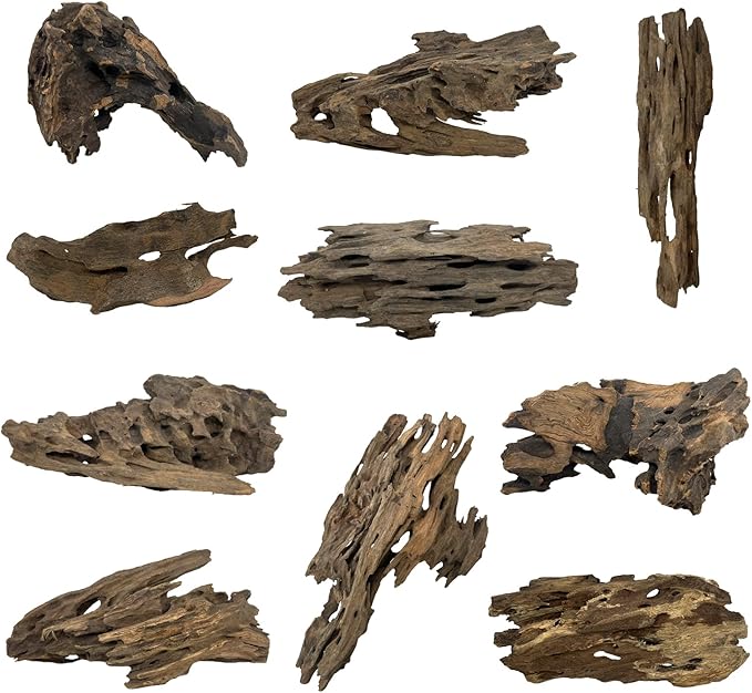 10 PCS Natural Honeycomb Wood 2-4", Porous Aquarium Driftwood, Cholla Wood Shrimp Shelter Breeding Cave, Shrimp Dragon Wood for Fish Tank, Aquascaping, Reptile, Terrarium Decor
