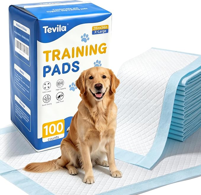 Extra Large Puppy Pads 100 Count,28"x34" Quick-Dry Pet Potty Training Pads | Dog Pee Pads,Leak-Proof,Disposable Super Absorbent 5-Layer,Fit For Puppies, Senior Dogs, Cats and Small Pets