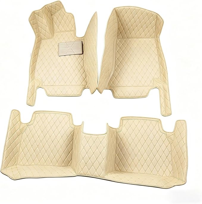 Add Personalized Image/Customized Text Car Floor Mats Auto Vehicles Floor Liner All-Weather Floor Mat Custom Fit for EV, SUV, Hatchback, Convertible, Pickup, Truck - Beige