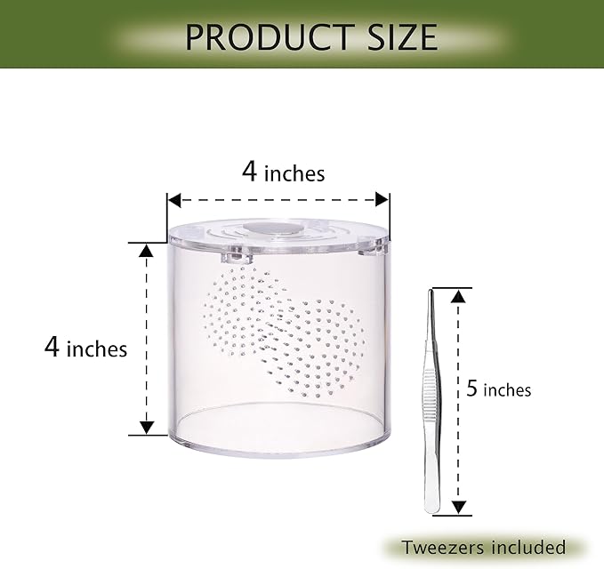 Acrylic Terrarium for Reptiles & Spiders – Small/Medium/Large Leak-Proof Enclosure (Horizontal/Vertical) | Ideal for Tarantulas, Jumping Spiders, Frogs & Geckos(Small, Round)