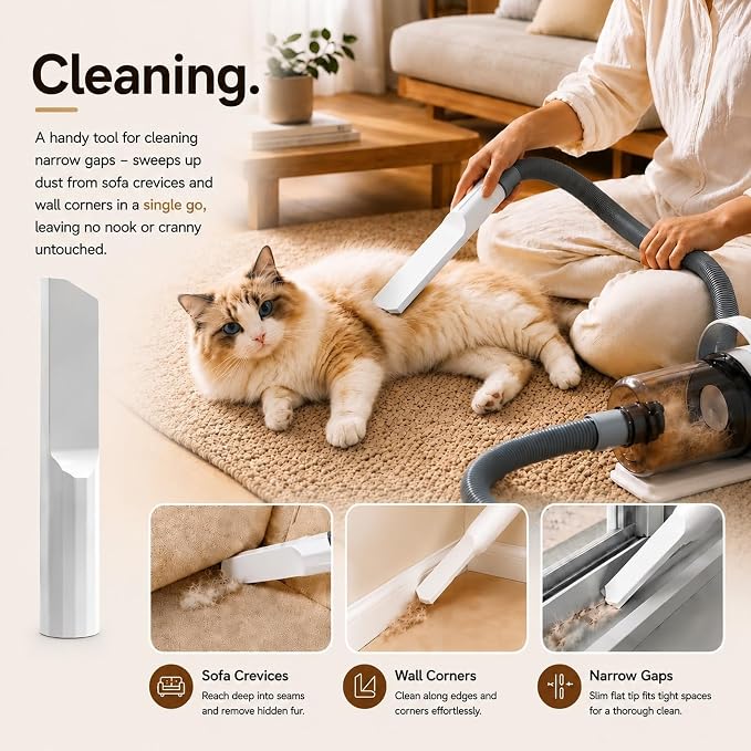 Pet Grooming Kit with Vacuum, 12000Pa Suction, Hair Clipper, 7 Tools | 12000Pa Strong Suction | 7-in-1 Grooming Tools | Hair Clipper & Deshedding Brush | Low Noise 50dB | 1.5L Large Capacity