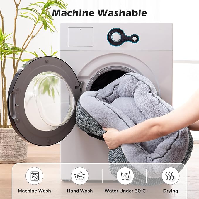 Small Dog Bed Orthopedic Warming Soft Calming Sleeping Durable with Anti-Slip Bottom