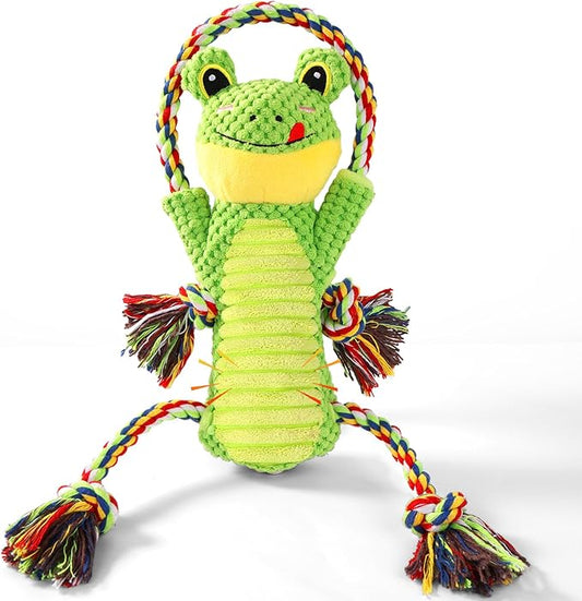 Drmstow Interactive Chew Proof Dog Toys for Boredom & Anxiety - Plush with Squeaker & Crinkle Sound & Ropes for Small, Medium, Large Dogs