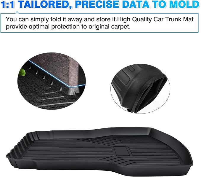 Cartist Cargo Liner Custom Fit for Kia Forte 2019-2024 Accessories All Weather Trunk Mat for Forte Cargo Mat Heavy Duty TPE Anti-Slip High Side