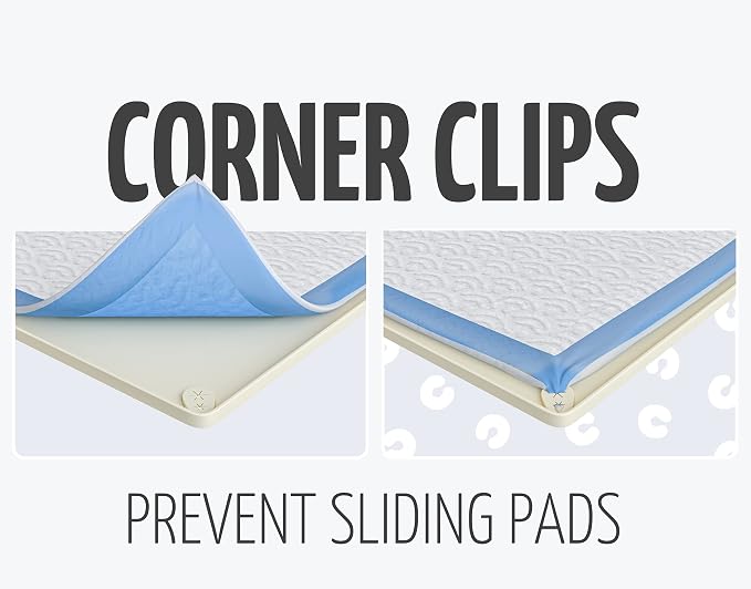 Skywin Dog Pee Pad Holder Tray Fits for 30” x 23” Pee Pads - 1 Pack - Beige | Corner Lock Holes, Raised Edges, Non-Spill, Easy to Clean Silicone Dog Potty Tray Holder, For Indoor Floor Protection
