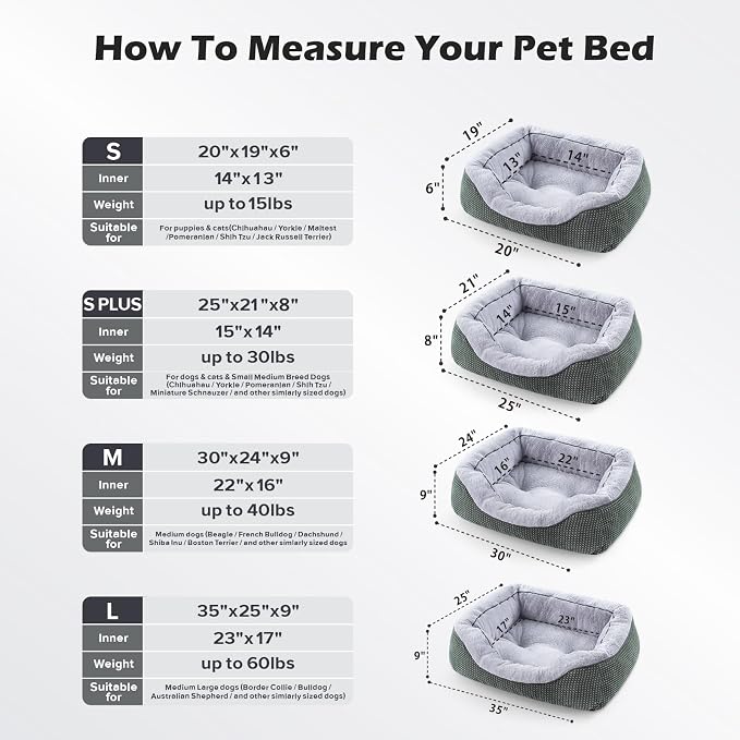 Small Dog Bed Orthopedic Warming Soft Calming Sleeping Durable with Anti-Slip Bottom