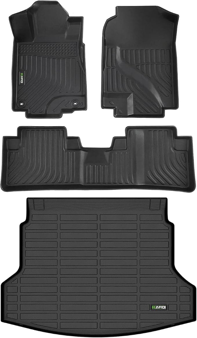HAFIDI® All Weather Car Floor Liners & Cargo Mat for 2012-2016 Honda CRV Floor Mats (Not fit EX-L & CRV Touring & with Subwoofer) Custom Fit Full Set Accessories - Black