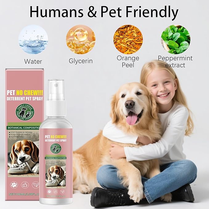 Bitter Apple Spray for Dogs to Stop Chewing No Chew Spray for Dogs Effectively Protect The Safety of Furniture,Plant,Shoes, Etc Safe and Alcohol-Free (Pink)