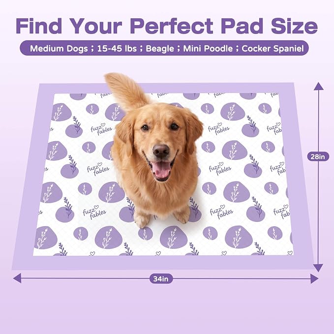 Dog Training Pads for Large Dog-28"x 34",40Cts | 6-Layer Super Absorbent Quick Dry Leakproof Dog Pads with Adhesive Tabs, Odor Control Pee Pads for Extra Large Dog
