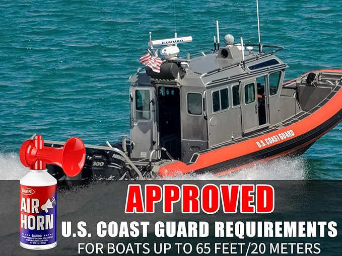 Air Horns for Safety 8.3oz, Boat Horn Marine Coast Guard Approved(120 dB), Air Horn for Dogs, Airhorn for Bears, Airhorns Loud (1 Pack)