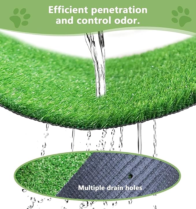 Artificial Grass for Dogs Pee Tray Fake Grass Mat for Professional Puppy Potty Trainer Replacement Dog Grass Pad for Indoor and Outdoor 39.3 x 31.4 Inch (Pack of 1)