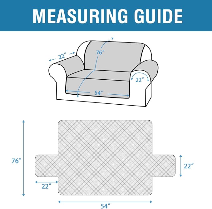 H.VERSAILTEX 100% Waterproof Couch Cover Loveseat Covers for 2 Cushion Couch Furniture Protector for Pets Kids Children Dog Cat with Non-Skid Backing (Loveseat, French Oak)