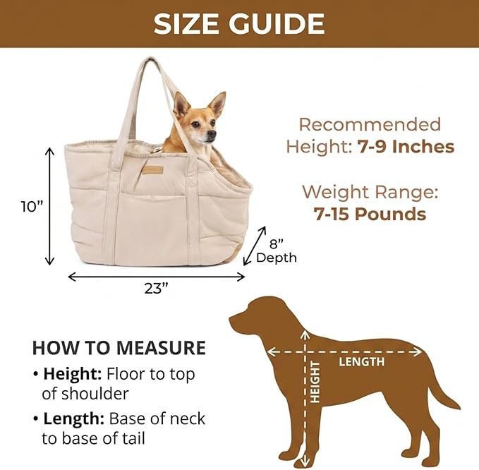 Plush Dog Purse Carrier for Small Dogs, Soft Tote Bag with Safety Harness Clip, Cozy Pet Carrier for Dogs Under 15 lbs, Comfortable Dog Shoulder Carrier for Travel, White 2.0