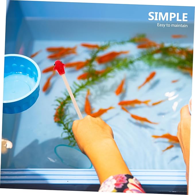 KOMBIUDA Betta Fish Training Wand Interactive - Wooden Plaything for Betta Tank Decoration for Fish Exercise Random Color