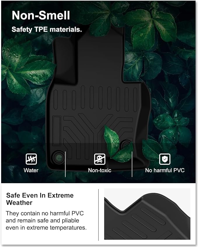 KIWI MASTER Floor Mats for 2017-2025 Mazda CX-5, Custom Fit All Weather Car Mats, Heavy Duty TPE Floor Liners, Front & Rear 2 Row, Black