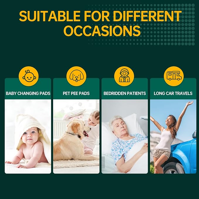 MILDPLUS Disposable Bed Pads 40"X40" 10pcs Extra Large Pee Pads | Incontinence Bed Pads, Heavy Duty Super Absorbent Underpads, Waterproof Chucks Pads for Adults, Elderly or Pets, 100x100CM