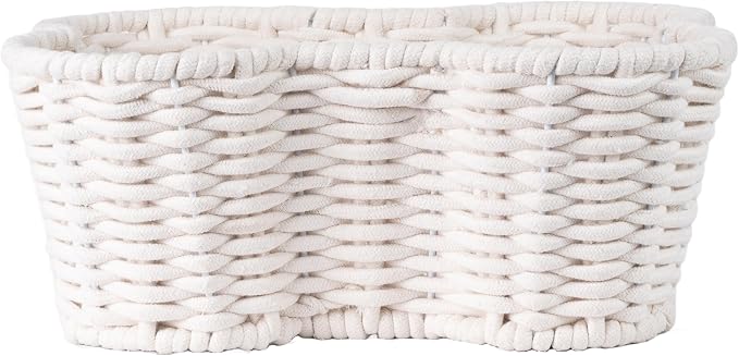 OtterPets Dog Toy Basket, Cotton Rope Bone Shaped Dog Toy Bin, 17x13” | Handmade dog toy box, dog toy storage, dog basket, basket for dog toys, dog storage, 17 x 13 in, natural cotton rope