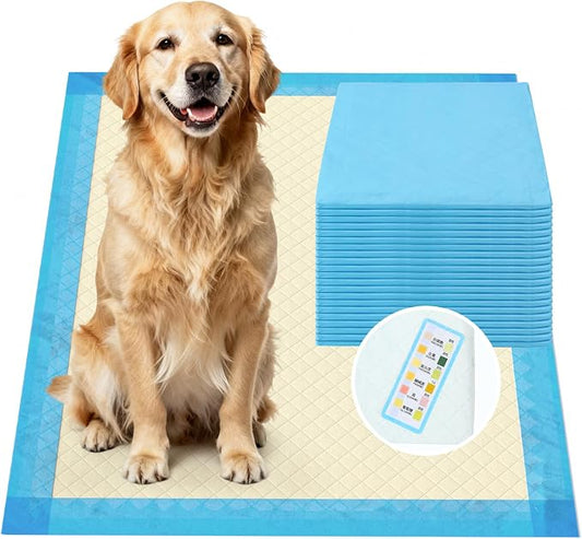 Gardner Pet Ultra Absorbent Thicker Dog Pee Pads Extra Large XL 28"x34" Leak-Proof Odor-Control Blue Puppy Training Pads Full Edge-Wrapping Pad for Dogs Dogs, Puppies, Doggie, Cats, Rabbits (30&1)