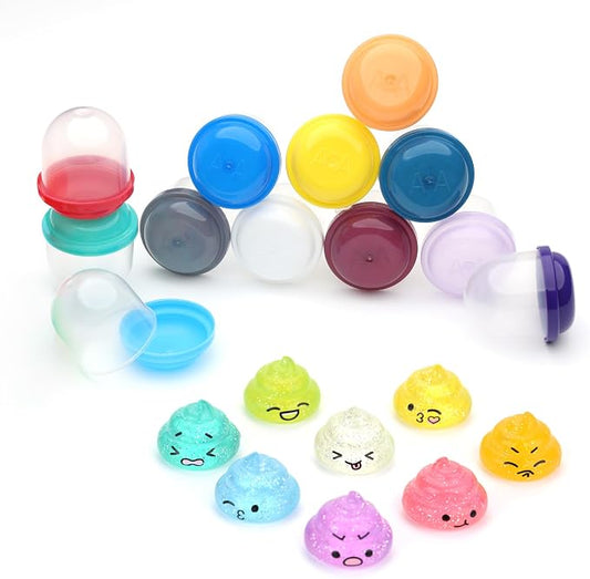 Unicorn Poop Mini Toys in Capsules - 50 Pcs of 1.1 Inch Acorn Capsule and Unicorn Toy Poop for Kids - Plastic Capsules for Toys Bulk - Vending Machine Refill
