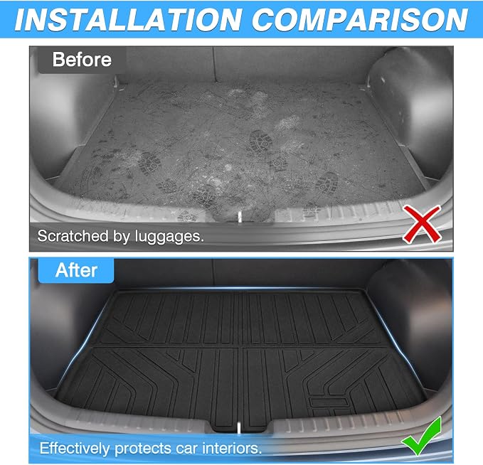Powerty Cargo Mat Compatible for Kia NIRO 2023 2024 2025 2026 (Not for NIRO EV& NIRO Plug-in Hybrid Accessories All Weather Cargo Liner TPE Rear Trunk Mat