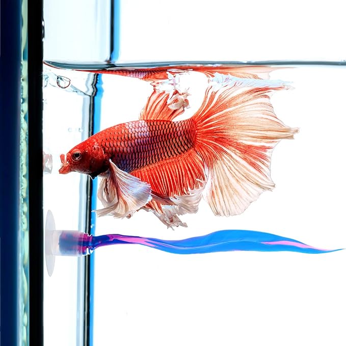 WILLBOND 2 Pcs Blue Silicone Betta Fish Bed Leaf Hammock Betta Fish Tank Accessories Decorations for Aquarium Ornaments, Practical Resting Spot, Comfortable and Safe