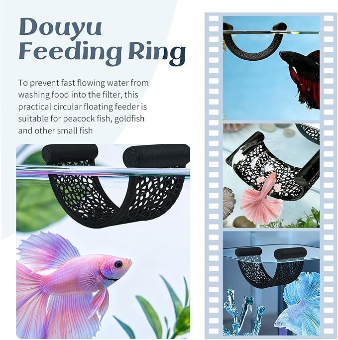 4Pcs Betta Fish Tank Accessories, Betta Hammock, 2 Betta Fish Toys, 1 Betta Feeding Ring Provide a Comfortable Environment for Rest and Activities at Betta.