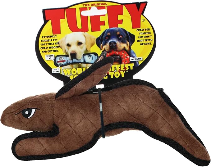 TUFFY® : 2 Pack Rabbit Dog Toy: Ultra Durable Plush Toy with Multiple Layers & Reinforced Seams, Washable and Floats, Original Construction
