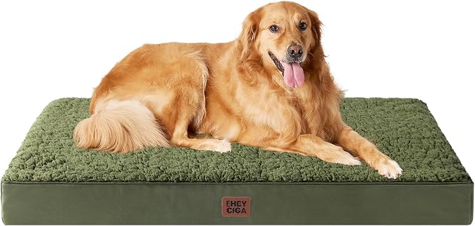 EHEYCIGA Orthopedic Dog Bed Extra Large with Removable Washable Cover, 44IN | Egg Crate Foam Support, Durable Oxford fabric, Non-Slip Bottom, Machine Washable, Soft Waterproof Plush Pet Bed Mat For Crate