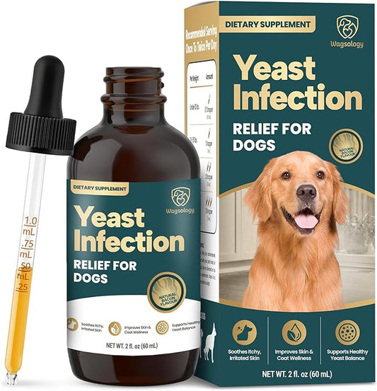Yeast Infection Treatment for Dogs Drops (7 in 1 Formula) Soothes Itchy & Irritated Skin, Improves Skin and Coat, Dog Yeast Infection Treatment & Anti Yeast Drops for Dogs