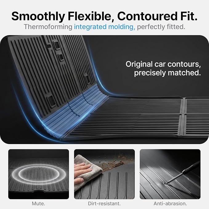 for Tesla Model Y Juniper 5-Seat Rear Trunk Mat with Backrest Mats All-Weather Seat Back Cover Seatback Liner TPE Interior Accessories 2025 2026 New