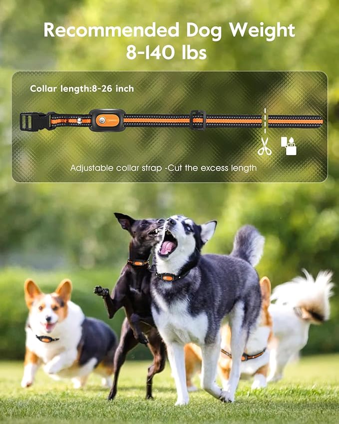 SLOPEHILL Dog Shock Collar,4200FT Dog Training Collar with Remote,IPX8 Waterproof E-Collar with Beep,Vibration,Shock,Flashing Light,No Shock Model,Electric Shock Collar for Dogs,Orange 2PCS