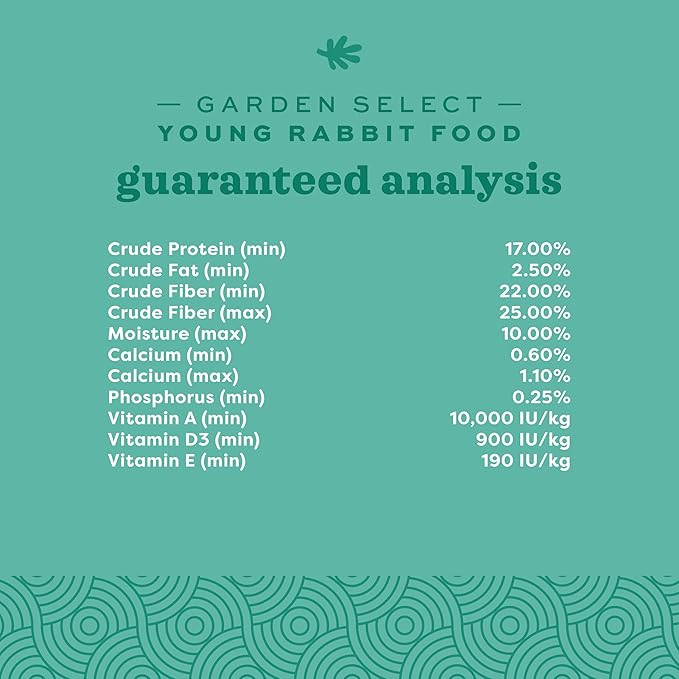 Oxbow Garden Select Rabbit Food, Young, Made with Oxbow Alfalfa for Rabbit, Bunny Food Pellets, Non-GMO, No Soy or Wheat, Small Animal Pet Products, Made in USA, High Fiber, 4 lb. Bag