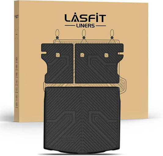 LASFIT Cargo Mat with Backrest Mat for Toyota Corolla Cross Hybrid 2026 2025 2024 2023 2022, All Weather TPE Custom Fit Trunk Mat Trunk Liner Trunk Tray Cargo Liner Cargo Tray with Seatback Cover