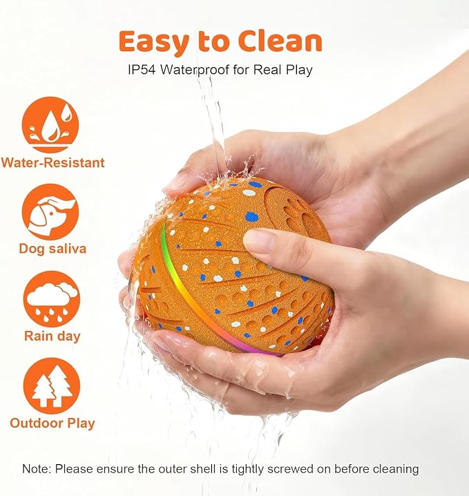 Smart Interactive Dog Toys Ball for Aggressive Chewers Small Medium Dogs | Automatic Electric Rolling Balls Toy with Rope, Barking Sound, 3 Play Modes, and USB-C Rechargeable Design for Active Dogs