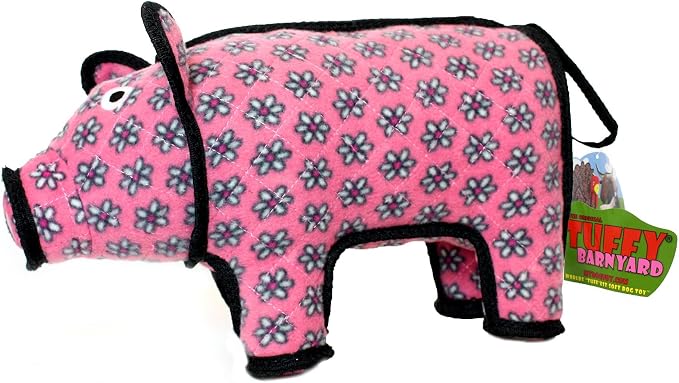 TUFFY® : 2 Pack Pig Dog Toy: Ultra Durable Plush Toy with Multiple Layers & Reinforced Seams, Washable and Floats, Original Construction