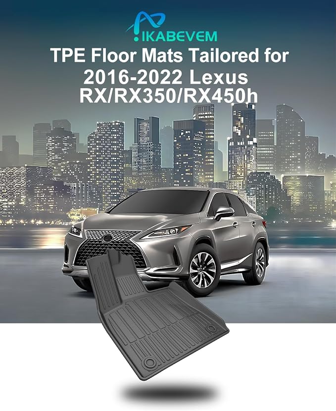 Floor Mats & Trunk Liner for Lexus RX RX350/RX450h 2016-2022 (Not for RXL) - Custom Fit TPE All Weather Car Accessories