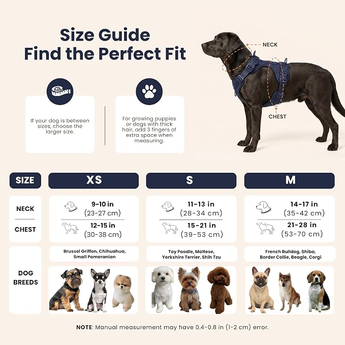 No Pull Dog Harness and Leash Set 3-in-1 Adjustable Anti Pull Dog Harness with Hands-Free Matching Leash,Poop Bag Holder,Easy Walk Dog Harness Medium Sized Dog(Navy Blue)