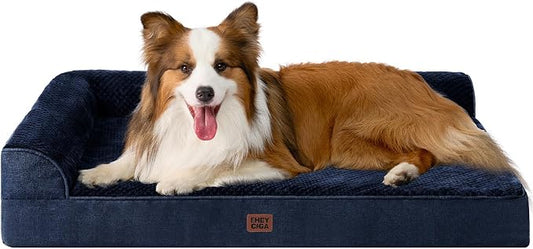 EHEYCIGA XL Dog Bed Memory Foam for Crate, Extra Large Dog Bed Orthopedic with Washable Removable Cover, Waterproof Pet Sofa Couch XLarge Size Dogs, 41x27x6.5, Navy Blue | Washable Removable Cover, Waterproof Flat Pet Sofa Couch with Nonskid Bottom, 41...