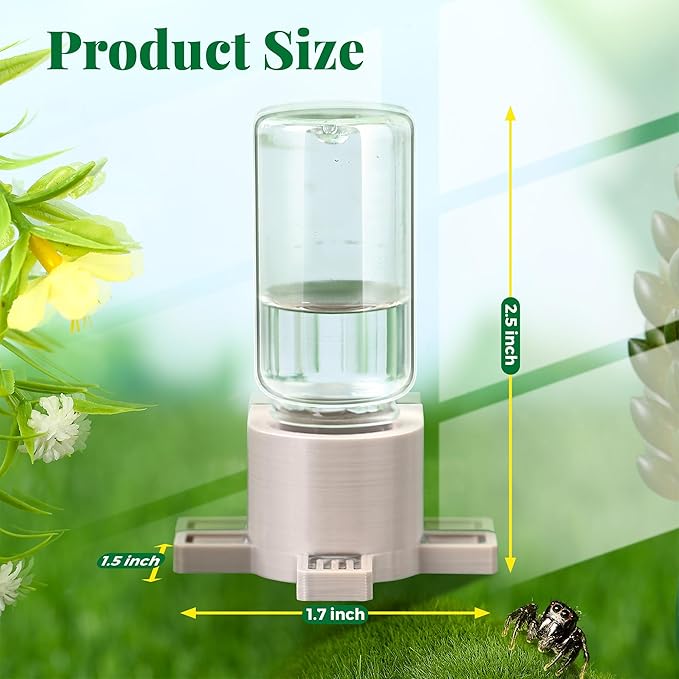 2 Pcs 10ML Jumping Spider Water Dispenser with Magnets, Jumping Spider Accessories for Tarantulas Enclosure/Habitat, Magnetic Water Feeder for Small Animals, Geckos(Wooden Color)