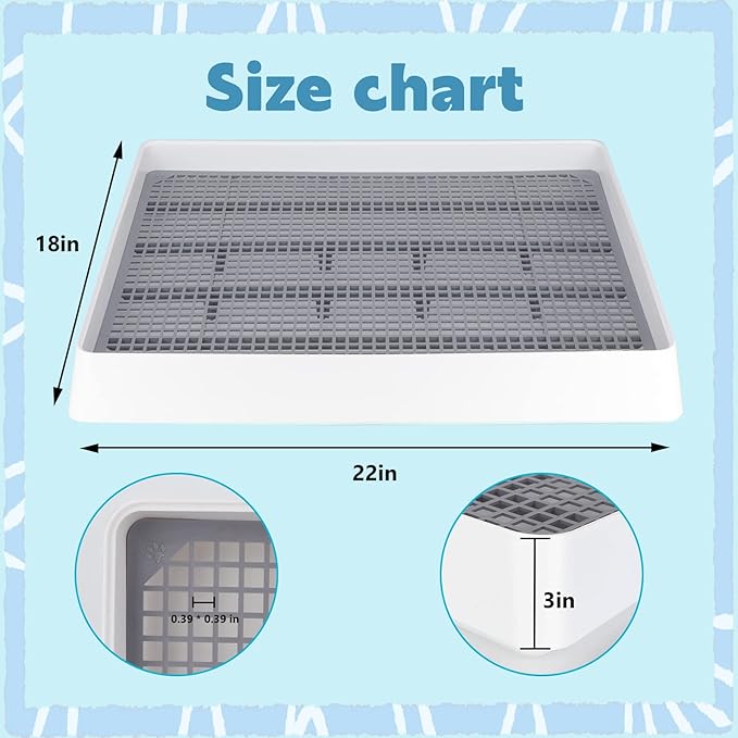 FHTONGE Extra Large Rabbit Litter Box Trainer Tray, Bunny Potty Training Litter Box for Cage,Rectangular Rabbits Litter Pan Pet Toilet with Grid for Squirrel Guinea Pig Rat Chinchilla Hedgehog Hamster