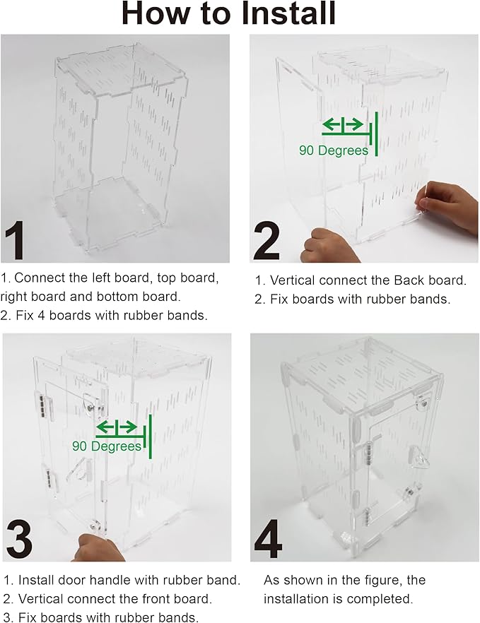 Jumping Spider Enclosure, Spider Terrarium, Acrylic Enclosure Kit, Small Terrarium, Insect Habitat for Spiders, Praying Mantis, Arboreal Tarantula, Bug, Frog, Snail, Lizard and Small Reptiles